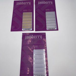 Jamberry Wraps Set, Clear Stripe in Black, Gold & Silver, x3